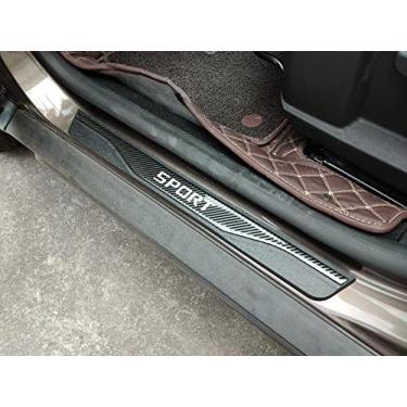 Imagem de GZBFTDH Proteção de Peitoril Soleira da Porta, para SNissan Versa Kicks Sentra Carro Acessórios, Aço Inoxidável Kick Plate Guard de Pedal de Limiar Protetor, Peças para Automóveis