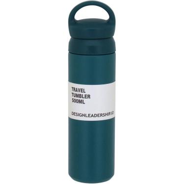 Imagem de KETTLEBELL GARRAFA TÉRMICA 26x7x7cm 480ml INOX AZUL PAREDE DUPLA