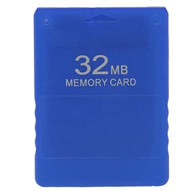 Imagem de Cartão de memória para PS2, cartão de memória de jogo de alta velocidade de 32 MB Plug and Play FMCB1.966 Cartão de dados externo para console de jogos 2 PS2 (azul)