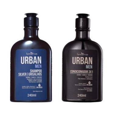 Imagem de Kit Shampoo Urban Men E Condicionador 3X1 Masculino Farmaervas 240ml