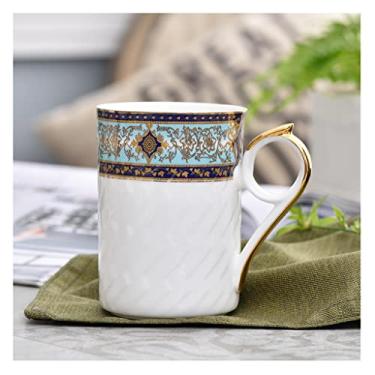 Imagem de Canecas de café Caneca de porcelana de osso Copo de café de leite masculino e feminino para casa estilo europeu pequeno copo de água de luxo copo de café para escritório