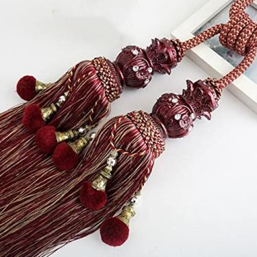 Imagem de Corda de cortina com fivela de cortina de bola dupla gancho de bola pendurado borlas costas de gravata acessórios de cortina decoração de casa, 6