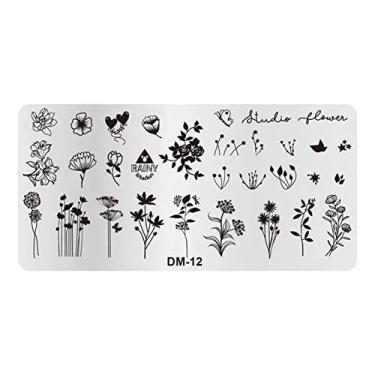 Imagem de Modelo De Carimbo De Unha Impressão De Unhas De Unhas De Estamplas De Unhas Flores Flores Butterfly Design Stamp Fool for Manicure Salon Home Diy Halloween Natal