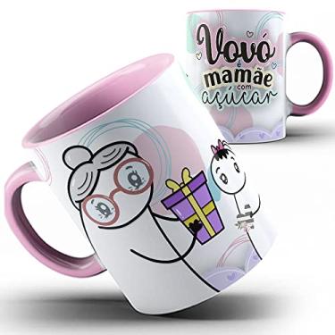 Imagem de Caneca rosa Flork Vovó mamãe com açúcar