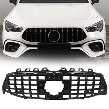 Imagem de FINMOKAL Pára-choques dianteiro GTR AMG Grade preta apto para Mercedes Benz C118 W118 CLA-CLASS 2020 2021 2022