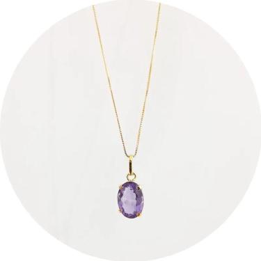 Imagem de Colar em Ouro 18K Ametista 6 Quilates Natural Legítima - Ponte Vecchio