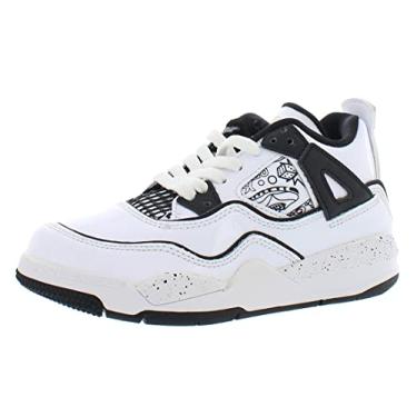 Imagem de Jordan Preschool Air Jordan 4 Retro PS DC4100 100 DIY - Size 3Y White/Black-Volt