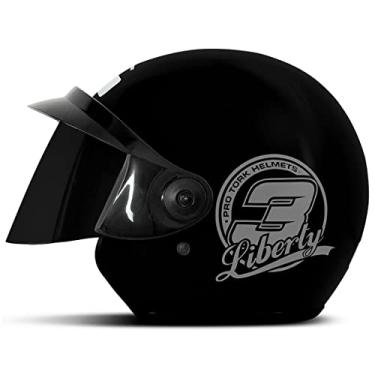 Imagem de CAPACETE ABERTO PRO TORK LIBERTY 3 SOLID PRETO TAM. 58 VIS. FUMÊ