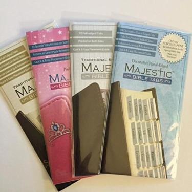 Imagem de Conjunto de 4 abas da Bíblia Majestic em ouro, rosa, prata e floral