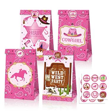 Imagem de Bolsas de Lembrancinha de Festa de Vaqueira Ocidental - 12 Peças - Tema de Festa de Rodeio - Rosa - 12 cm x 7,9 cm x 19,8 cm