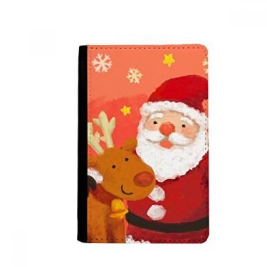 Imagem de Carteira de Natal Papai Noel Floco de Neve Alce Festival Porta Passaporte Notecase Burse Capa Cartão Bolsa, Multicolor