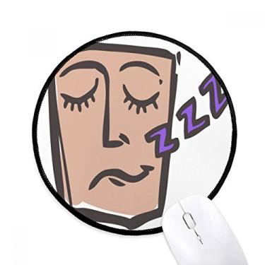 Imagem de DIYthinker Sleep Abstract Face Sketch Happy Mouse Pad Desktop Office Tapete redondo para computador