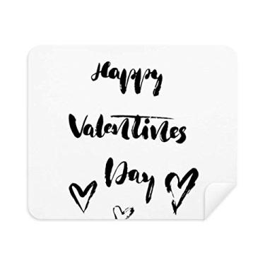 Imagem de DIYthinker Limpador de tela Happy Valentine estilo coração citação pano de limpeza 2 peças tecido camurça