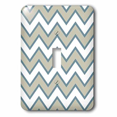 Imagem de 3dRose lsp_203811_1 Interruptor em ziguezague azul creme ziguezague interruptor único, multicolorido