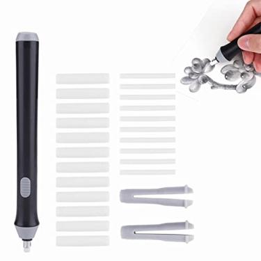 Imagem de Apagadores Elétricos, Tenwin Apagador Operado por Bateria Caneta de Plástico Portátil Automático Apagador Elétrico com 22 Recargas de Borracha Substituíveis Adicionais para Desenho Técnico de Grafite (Preto)