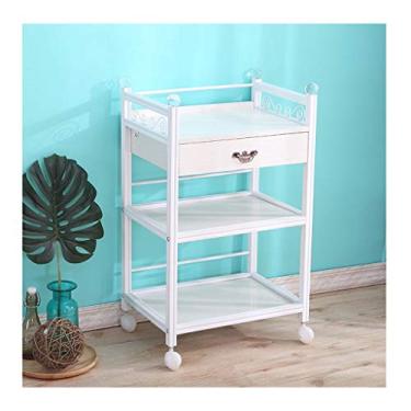 Imagem de KIZQYN Suporte de impressora 3 camadas prateleira de armazenamento suporte de impressora com gaveta, suporte de impressora móvel organizador de armazenamento com 4 rodas de rolamento impressora de mesa (cor: 1)