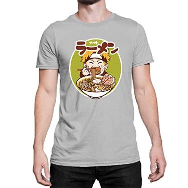 Imagem de Camiseta Anime Algodão Naruto Ramen Ichiraku T-Shirt Cor:Cinza;Tamanho:G