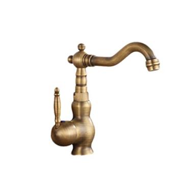Imagem de LIDON Torneira para pia de cozinha Torneira de pia de cozinha Banheiro 1 furo Latão Torneira de cozinha um furo Latão Torneira de cozinha Vintage Torneira de cozinha 360° Giratória para varandas, Antigo A (Cor: Antique B)