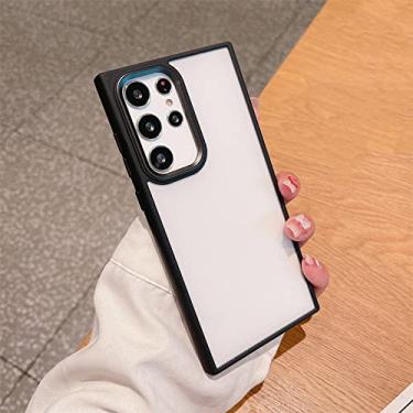 Imagem de Capa de anel de metal com lente translúcida para Samsung Galaxy S22 S22Ultra S22Plus à prova de choque Silicone macio Doce Moldura capa traseira fosca, BU, para S22 Ultra