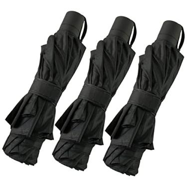 Imagem de KIT 3 GUARDA CHUVA SOMBRINHA PREMIUM PRETO COM BOLSA CAPA PORTÁTIL