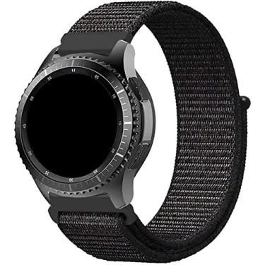 Imagem de Pulseira 22mm Nylon Loop compatível com Galaxy Watch 3 45mm - Galaxy Watch 46mm - Gear S3 Frontier - Amz-fit GTR 47mm - Amz-fit GTR 2 (C7) (Preto)