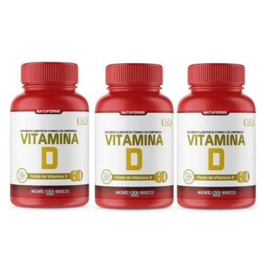 Imagem de 3x Suplemento Vitamina D 1000mg 100 Comprimidos Natuforme