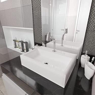 Imagem de Cuba Pia Banheiro Suprema com Torneira DL05 e Valvula ABS Cor: Branco