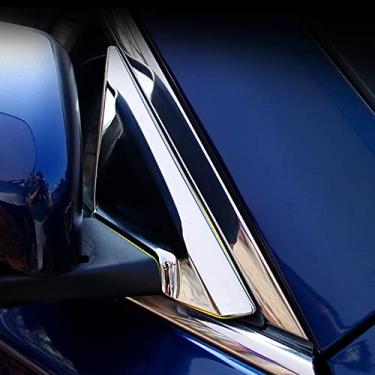 Imagem de KJWPYNF Espelho retrovisor dianteiro do carro janela da porta A-Pillar Triângulo capa de moldura de guarnição para Nissan XTrail X-Trail Rogue T32 2014-2019
