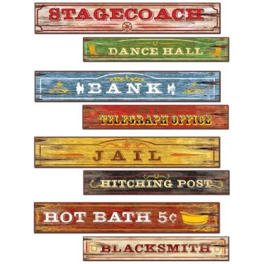 Imagem de Beistle Recortes para placas de rua ocidental, multicolorido