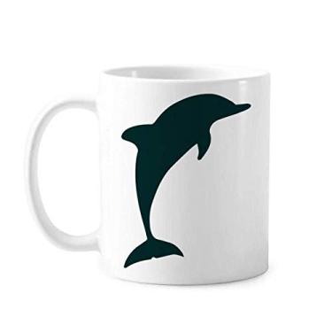 Imagem de Blue Ocean Caneca de cerâmica para café e porcelana com golfinho amigável aos docilhos
