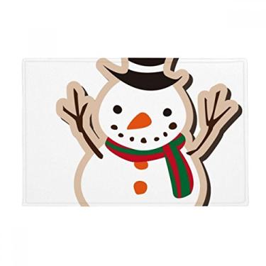 Imagem de DIYthinker Tapete de Natal com boneco de neve para festival, tapete antiderrapante para porta de banheiro