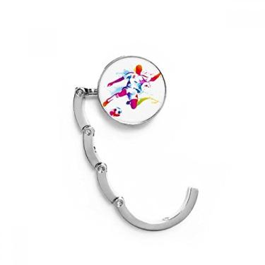 Imagem de Gancho de mesa com estampa de atletas de futebol americano, gancho de mesa com fecho decorativo, gancho dobrável