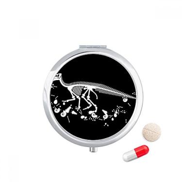 Imagem de Caixa de comprimidos preta Dinosaur Bone Bones com bolso para remédios