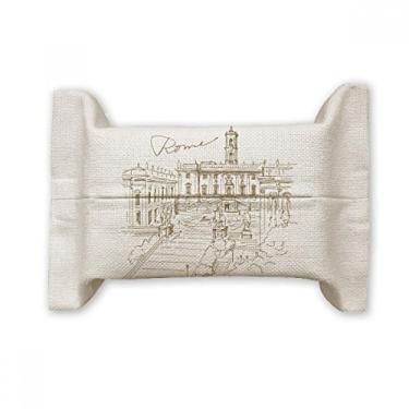 Imagem de Fontana di Trevi Roma Fontana Suporte de papel de tecido de algodão e linho