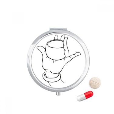 Imagem de Caixa de armazenamento de medicamentos com desenho de linha de copo de mão Culture