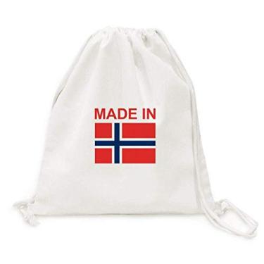 Imagem de Made In Norway Country Love Mochila de lona com cordão e sacolas de compras de viagem