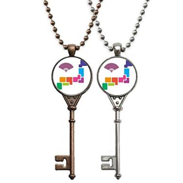 Imagem de OFFbb-USA Colar com pingente de chave de herança japonesa para decoração de casais