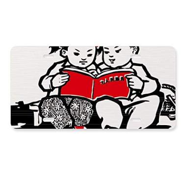 Imagem de DIYthinker Placa de carro para decoração de placa de licença chinesa para meninos e meninas, livro patriotismo