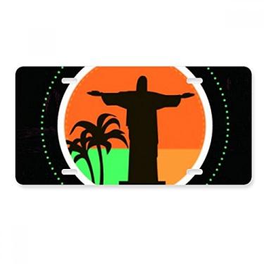 Imagem de DIYthinker Mount Corcovado Brasil Elemento Cultural, Placa de Licença Decoração de Aço Inoxidável