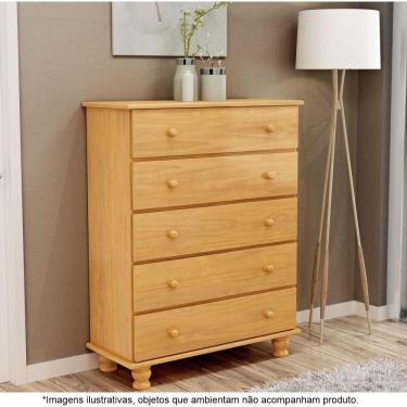 Imagem de Cômoda Para Quarto 5 Gavetas ônix Mel - Straub Web