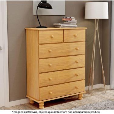 Imagem de Cômoda Para Quarto 6 Gavetas ônix Mel - Straub Web