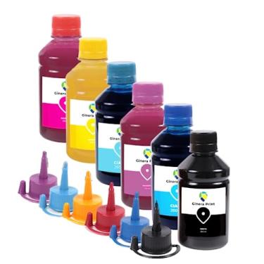 Imagem de Kit 6 Tintas Compatíveis Impressora T673 L800 L805 L850 L1800 t50 Tx720 Tx730 250ml Ginera Print
