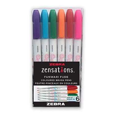 Imagem de ZEBRA PEN Pincel, ponta, cores sortidas, 6 unidades Zebra FUNWARI Pen ST 6/PKG, pacote com 6