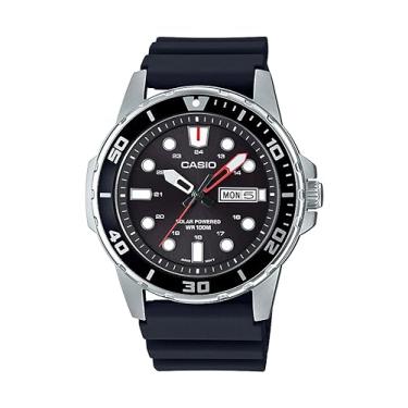 Imagem de Casio Pulseira masculina de resina de quartzo de aço inoxidável, preta, relógio casual 22 (modelo: MTP-S110-1AVCF), vermelho, Preto, Mergulhador