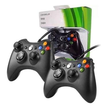 Imagem de Kit 2 Controle Xbox 360 Pc Notebook Celular Com Fio Joystick - Altox