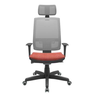 Imagem de Cadeira Office Brizza Tela Cinza Com Encosto Assento Concept Rose Auto