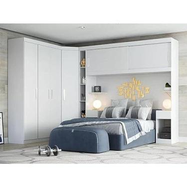Imagem de Batrol Móveis Conjunto de Quarto com Guarda Roupa Modular Gênova Plus Branco