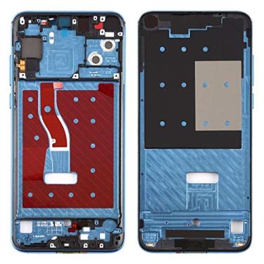 Imagem de Peças de substituição carcaça frontal placa de moldura LCD com chaves laterais para Huawei Nova 4 (cinza) peças de telefone (cor: azul)