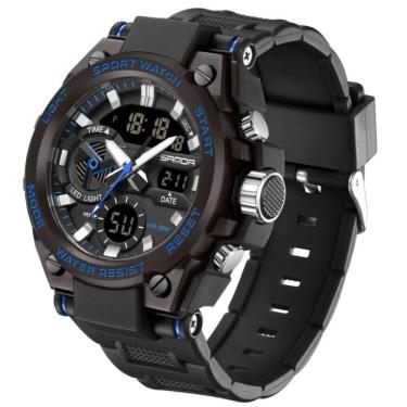 Imagem de Relógio Esportivo Masculino Dual Display Digital Led Azul