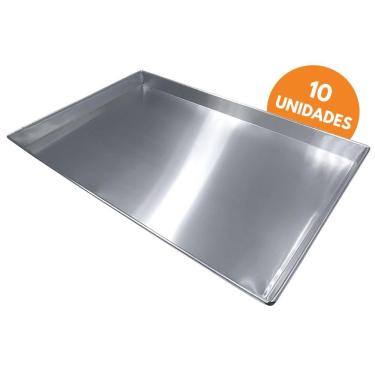 Imagem de Kit com 10 Unidades Assadeiras Alumínio Conica Lisa Pão Doce 58 X 70 X 3,5 - Innal